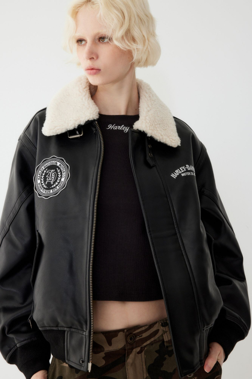 Куртка-авиатор NIFTY SYNTHETIC LEATHER_Black HH15301002
