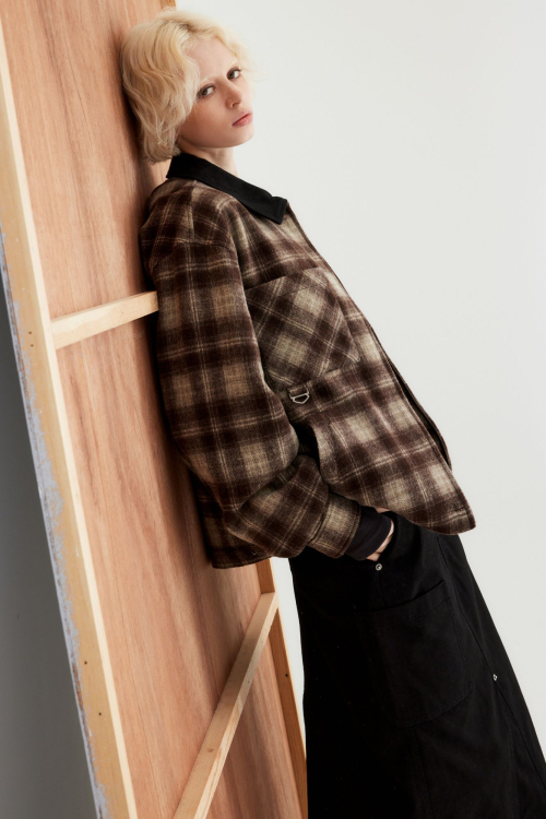 Check Flannel Стёганая куртка_Brown HH15303002