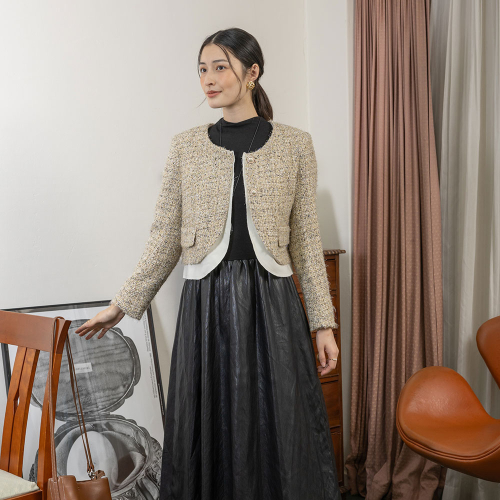 LS_Elegant crew neck jacket_IVORY