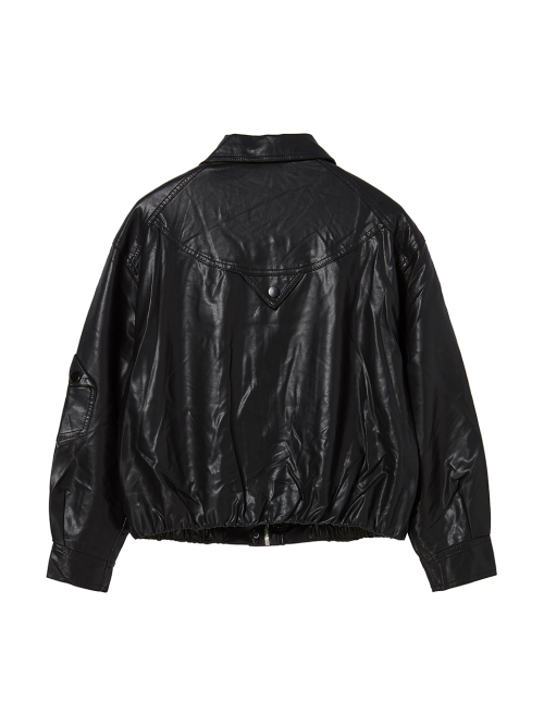 Блузон из искусственной кожи [Black]