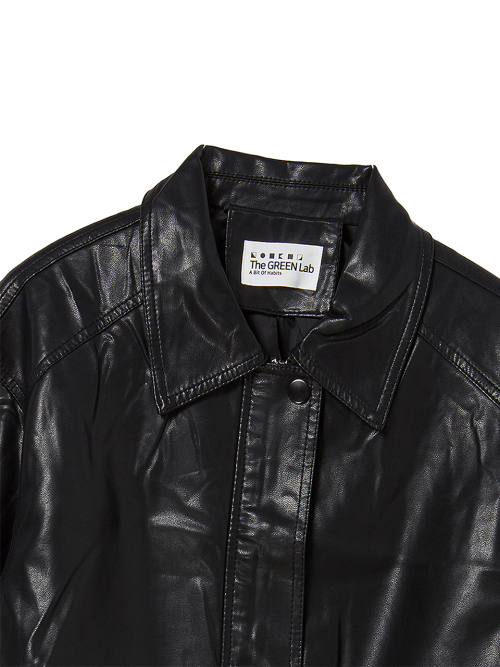 Блузон из искусственной кожи [Black]
