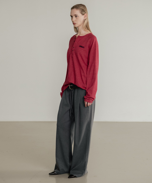 (W) Low Loop Banding Slacks Grey