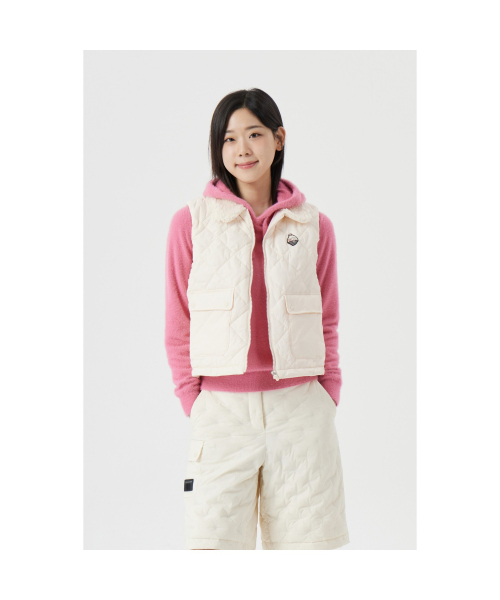 (W) Fleece Collar Quilted Vest G5VAW25831IVX