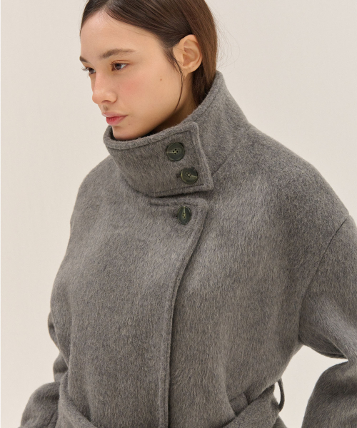 HIGH NECK WOOL100% COAT_CH