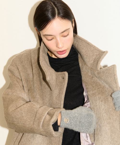 HIGH NECK WOOL100% COAT_BE
