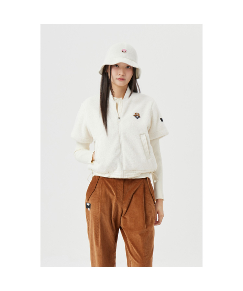(W) Short Sleeve Fleece Jacket G5UAW25801IVX