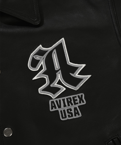 Graphic Varsity Кожаная куртка / 7835250011 Black