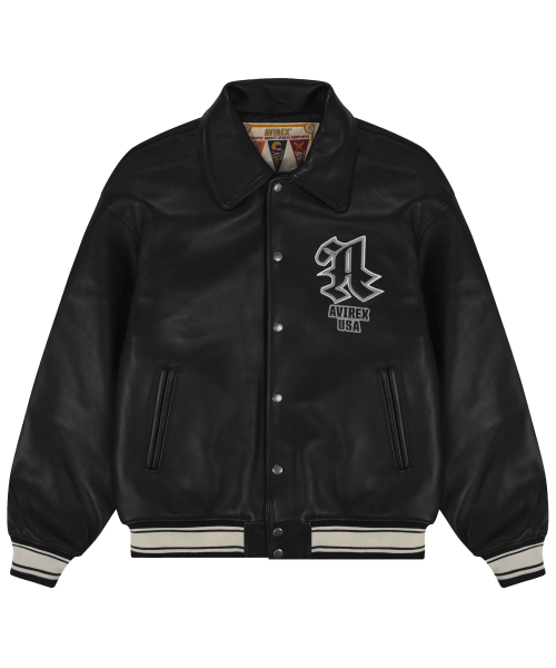 Graphic Varsity Кожаная куртка / 7835250011 Black