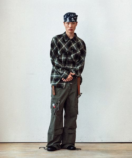 WASHED MILITARY CARGO PANTS KHAKI