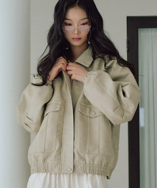 Annika Washing Leather Jacket [IVORY]