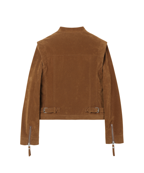 без воротника замша JACKET(W) Коричневый