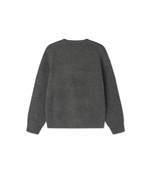Шерстяной кардиган с круглым вырезом Charcoal