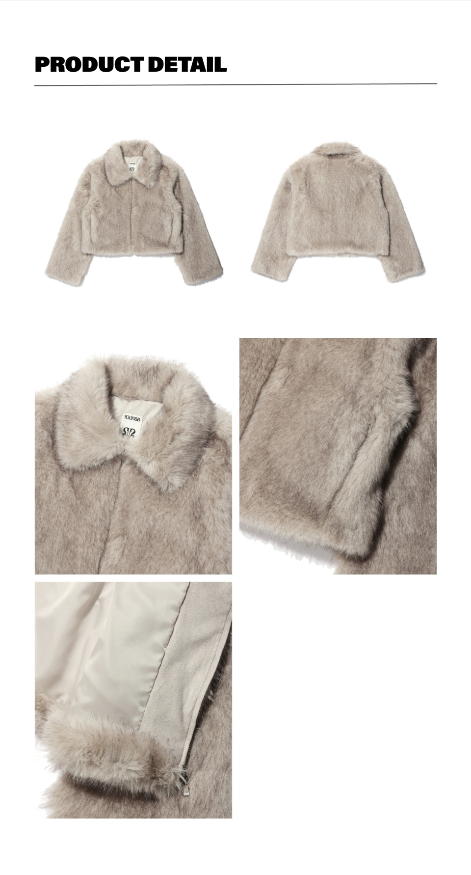 MUSINSA公式 | YOUHEE LONG HAIR FUR JACKET BEIGE