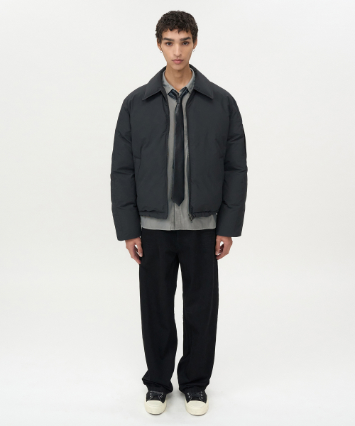 Collar Flight Down Puffer Black