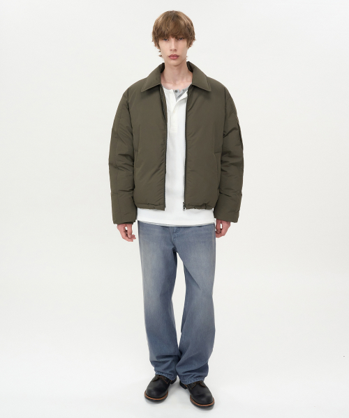 Collar Flight Down Puffer Khaki
