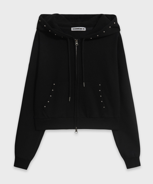 Худи на молнии Steel Stud Line Black