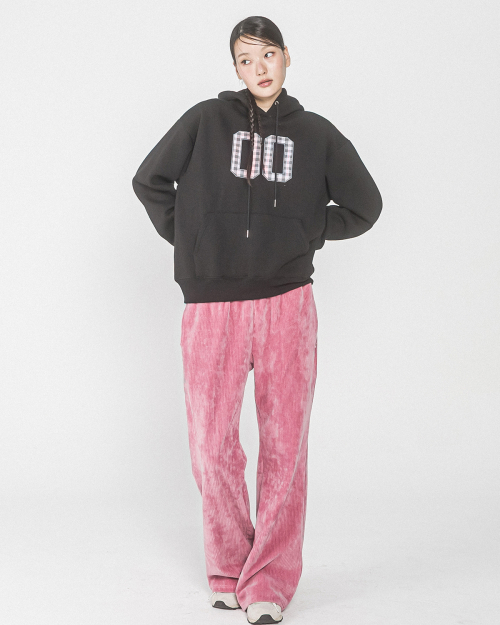 00 CHECK PATCH HOOD(BLACK)