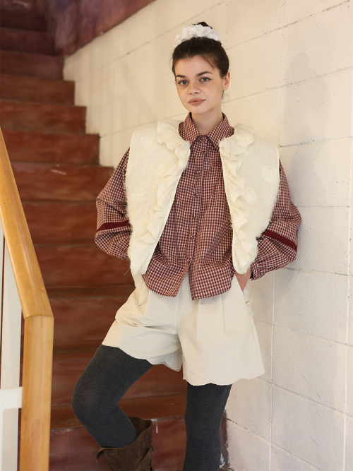 Rosie Frill Vest_cream