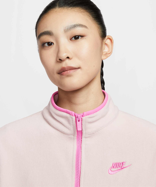 Свободная флисовая куртка NIKE Club Fleece W - Silt Red:Playful Pink / HV2731-667