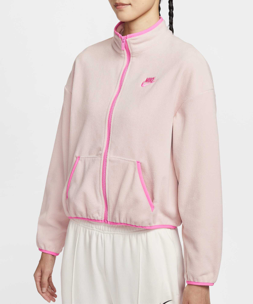 Свободная флисовая куртка NIKE Club Fleece W - Silt Red:Playful Pink / HV2731-667