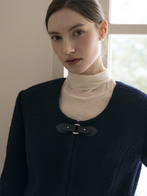 Куртка из альпаки с пряжкой _ Dark navy
