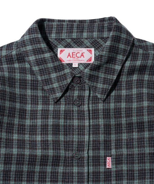 GLEN CHECK POCKET SHIRTS-GREEN