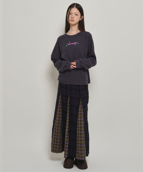 HOMEGIRL WAFFLE CREW SWEAT (NAVY)