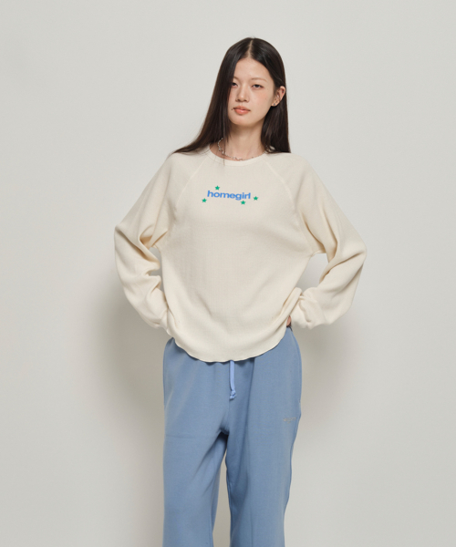 HOMEGIRL WAFFLE CREW SWEAT (IVORY)