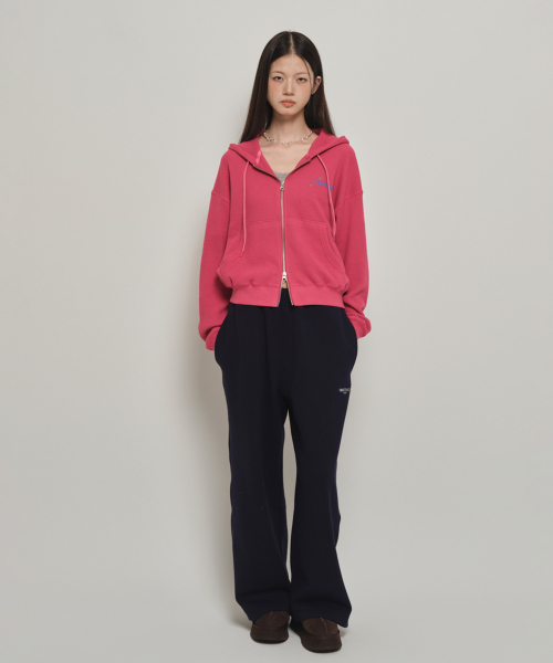 HOMEGIRL WAFFLE ZIP-UP (RED)