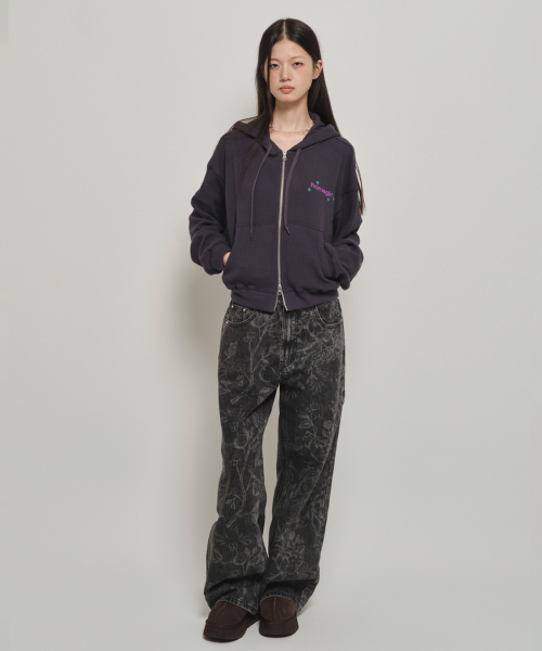 HOMEGIRL WAFFLE ZIP-UP (CHARCOAL)