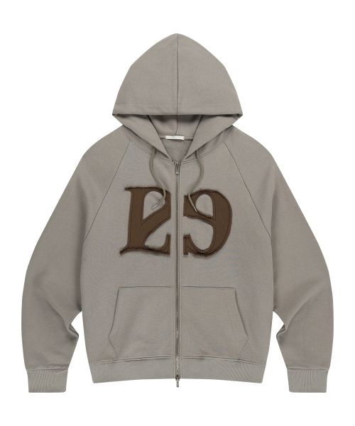 Худи на молнии с патчем-логотипом 129 Light Beige