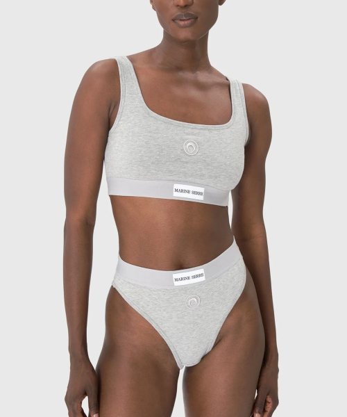 (W) Moon Logo Stretch Jersey Sports Bra GR50 Grey