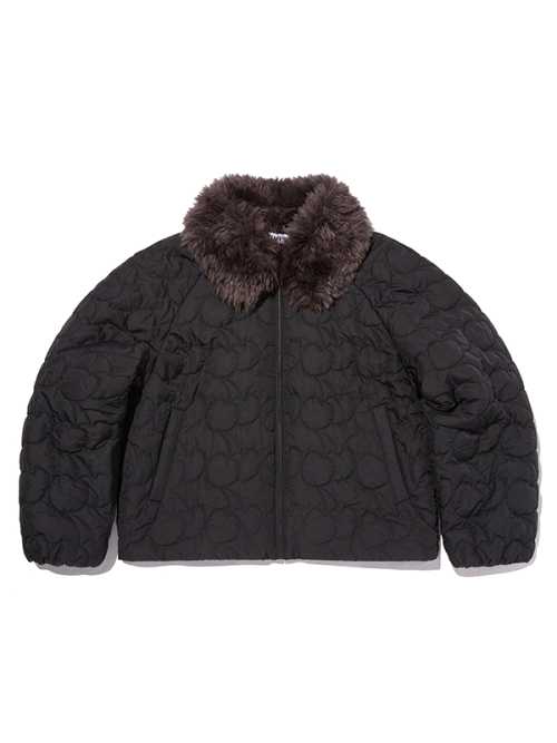 Стеганая куртка с искусственным мехом [Black]