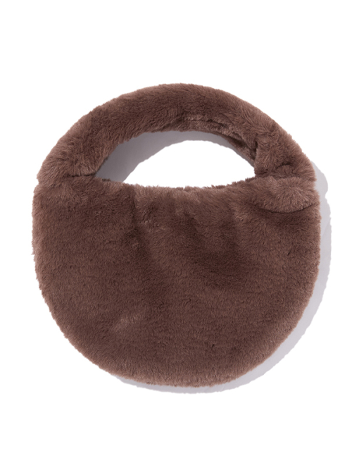 RIBBON EMBROIDERY HAIRY MINI SHOULDER BAG [BRD]