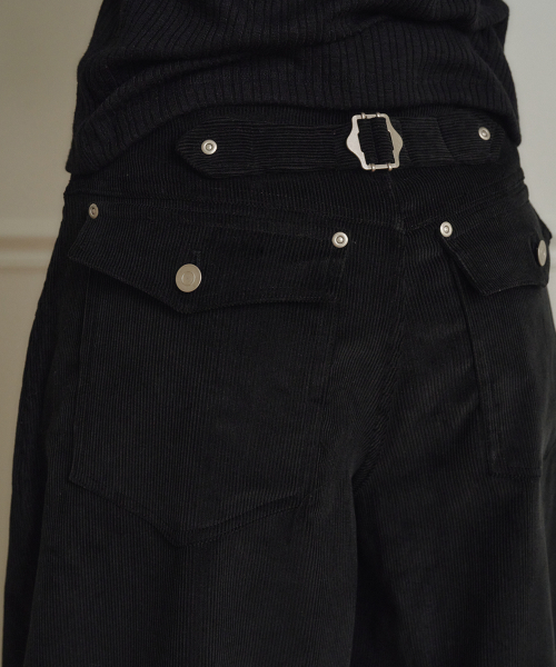 Curved Corduroy Брюки_Black