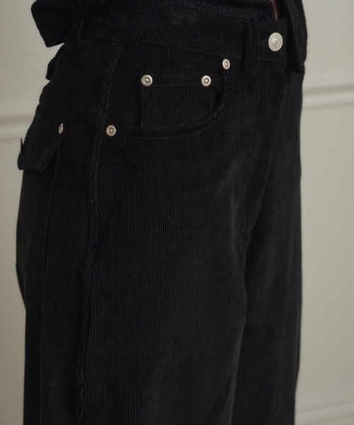 Curved Corduroy Брюки_Black