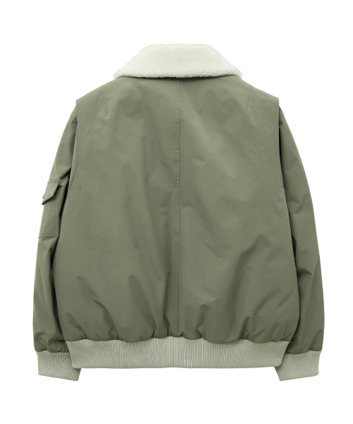 SHEARLING воротник DOWN куртка (KHAKI)