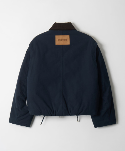 Contrast воротник Padded Blouson (NAVY)