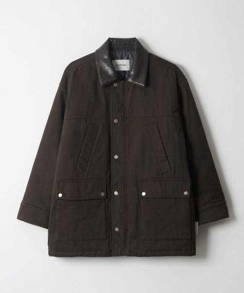 Two-Tone воротник Padded Work куртка (BROWN)