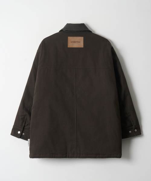 Two-Tone воротник Padded Work куртка (BROWN)