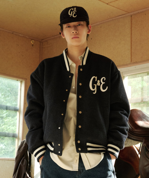 шерсть бюклеé varsity куртка (navy)