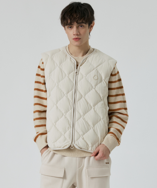 Мужской Muscovy Fur-Trim Бомбер [Cashmere Cream]_HE4JP020