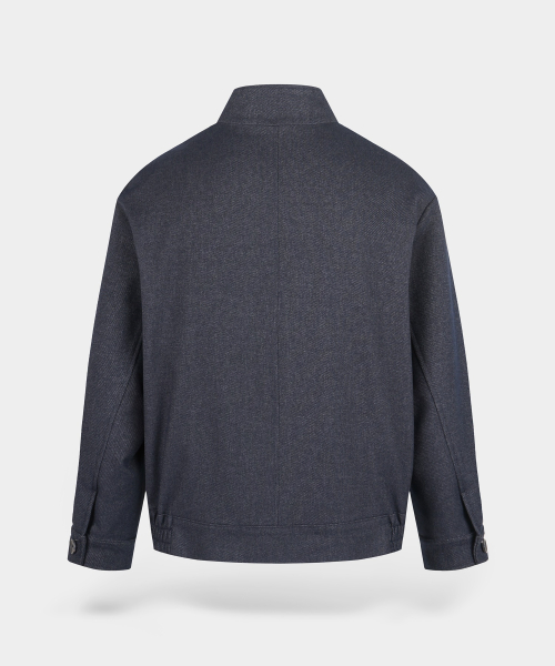 Куртка-блузон с воротником-стойкой и эффектом денима - Dark Navy