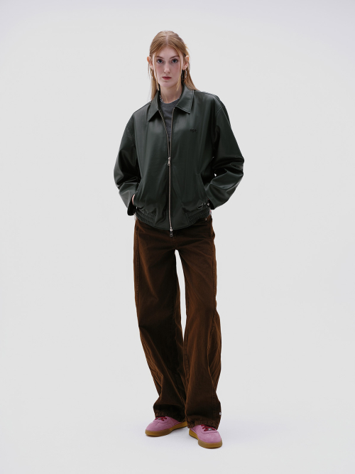 FAUX LEATHER JACKET (DEEP GREEN)