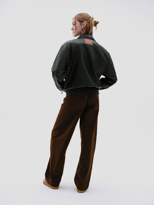 FAUX LEATHER JACKET (DEEP GREEN)