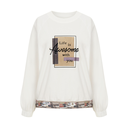 Pattern Banding Raglan Футболка_I5C-CTS021