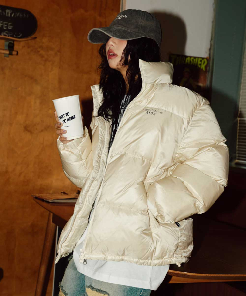 STITCH BASIC LOGO SHORT DUCK DOWN JACKET (4COLOR)