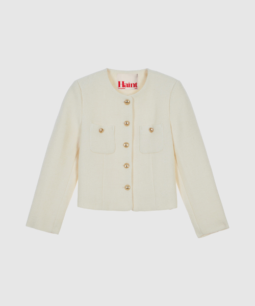 DEVON CLASSIC WOOL TWEED JACKET_IVORY