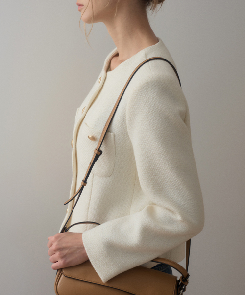 DEVON CLASSIC WOOL TWEED JACKET_IVORY