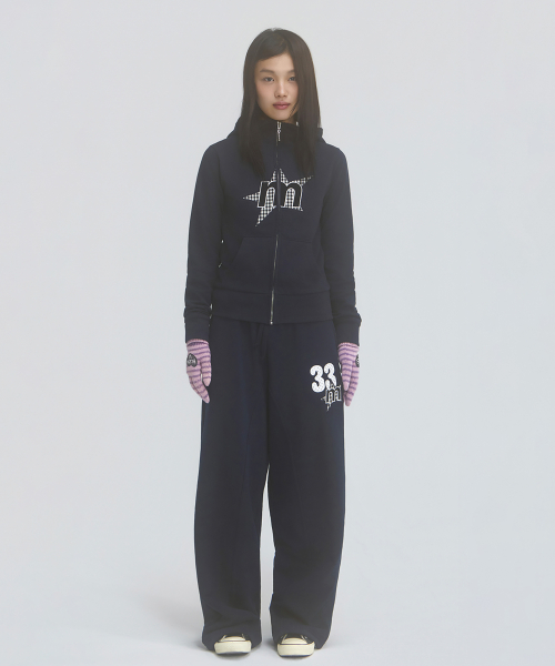 MP Highneck Hood Zip Up Navy